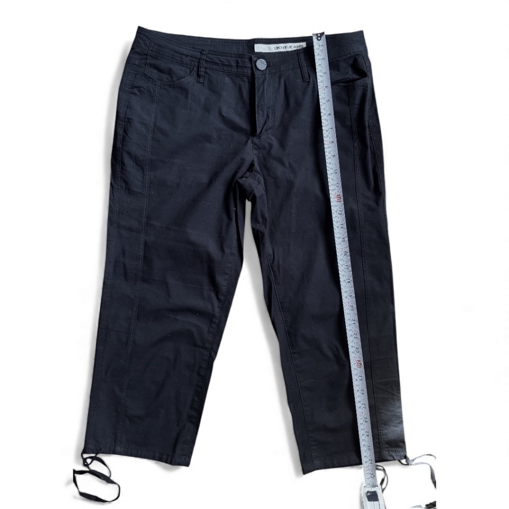DKNY Jeans Black Cropped Pants with Ties – Size 10 - Picture 4 of 7